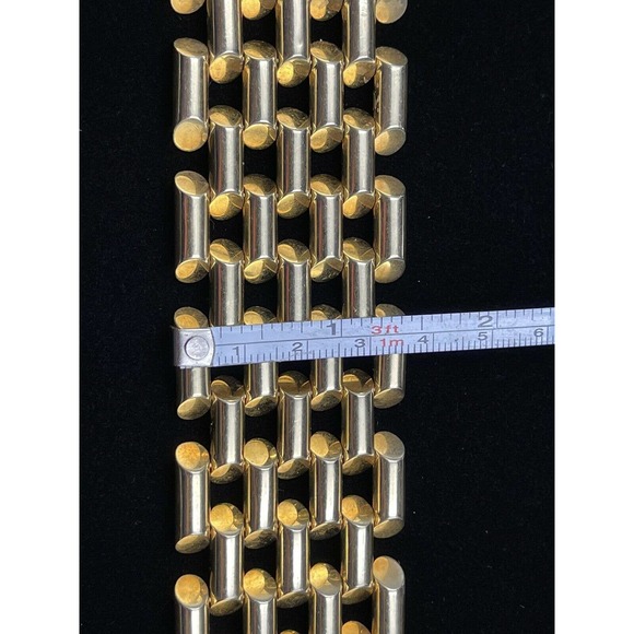 Vintage 1940's Linear Link 14k Gold Bracelet 80+ G - Picture 11 of 12